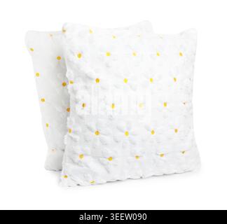 Color cushions with floral pattern isolated on white Stock Photo
