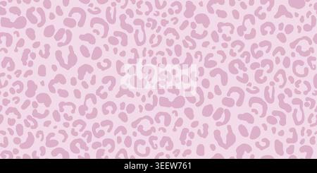 Wild cat spots in pink shades, seamless pattern with jaguar skin, snow leopard isolated on pink Stock Vector
