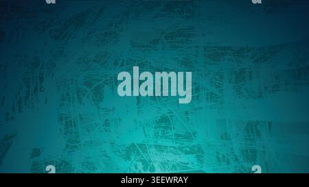 Teal and dark blue abstract textured background with scratch brushstroke patterns Stock Vector