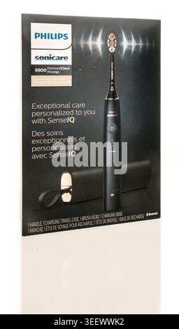Winneconne, WI - 10 May 2026: A package of Phillips sonicare 9900 diamondclean prestige toothbrush on an isolated background. Stock Photo