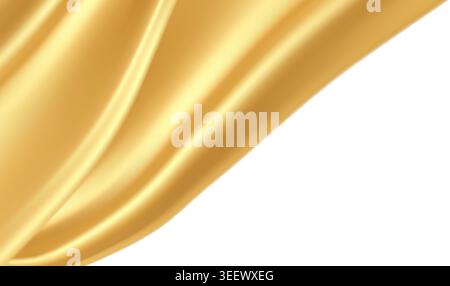 Elegant golden wave corner element with flowing luxury Stock Vector