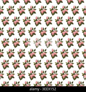 Composition of pink roses. Seamless pattern. Vector illustration. Stock Vector