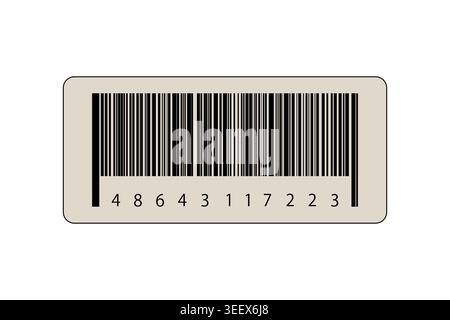 Barcode barcode identification number product scanning . Vertical stripes resembling. Code stripes sticker. Barcode labels, customers qr code Stock Vector