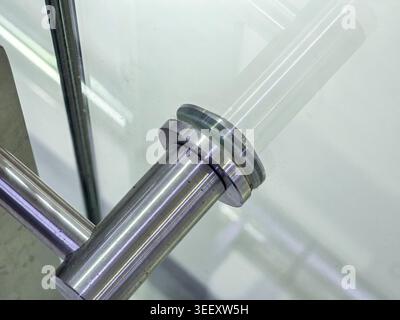 Entry panel mounted on a glass door at a building entrance Stock Photo ...
