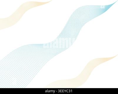 Abstract flowing lines vector background, dynamic light blue and beige wave patterns, modern graphic design element for digital art and web banners Stock Vector