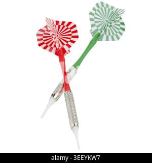 Two darts isolated on white background Stock Photo