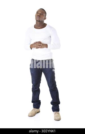 Man thinking about a problem Stock Photo