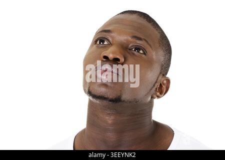 Man thinking about a problem Stock Photo