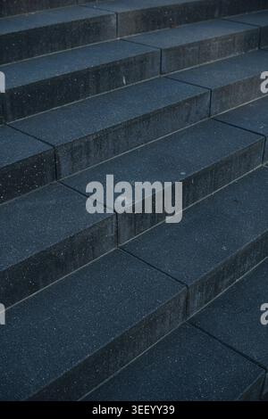 a photograph of an abstract composition of black stairs Stock Photo