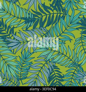 Seamless pattern with palm leaves Stock Vector