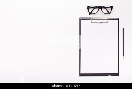 Paper clipboard with white blank space for text on background Stock Photo