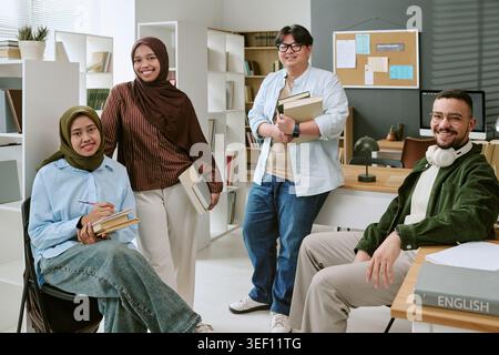 Portrait of Diverse Students Studying in Language Support Program Stock Photo