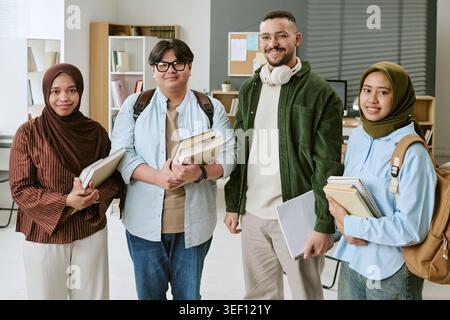 Portrait of Diverse College Students Posing for Education Campaign Stock Photo