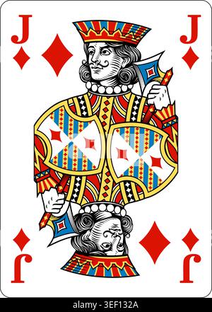 Jack of Diamonds Design from Deck of Playing Cards Stock Vector
