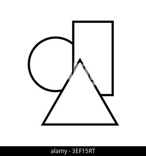 Significant outline set. Professional geometric objects. Sophisticated circle rectangle. Distinguished Vector symbols. Stock Vector