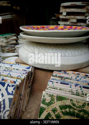 Lissabon,Portugal-April 15,2026:Colorful ceramic tiles pattern in production and creating studio from Lisbon, Portugal Stock Photo