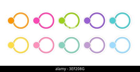 Colorful Circle Infographic Elements Set Stock Vector