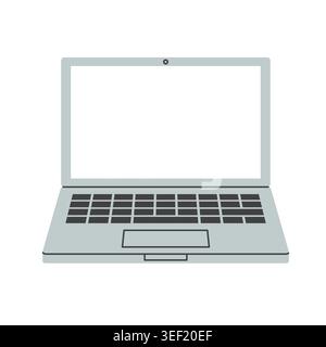 laptop icon, modern portable computer in flat style, technology and digital device pictogram design - vector illustration Stock Vector