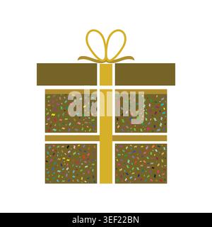 Yellow Gift Box Vector Colorful Present Icon Flat Celebration Illustration Stock Vector