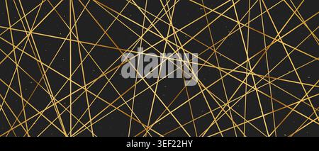 Straight random chaotic geometric lines form striking abstract vector pattern. Stock Vector