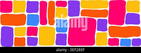 Organic wavy rectangle border with fluid edges vector illustration set. Stock Vector