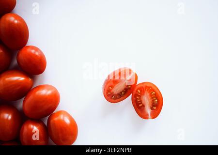 Cherry tomatoes on white background Stock Photo