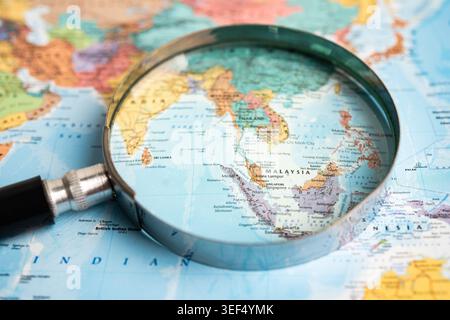 Bangkok, Thailand February 7, 2023, Asia on world map background. Stock Photo