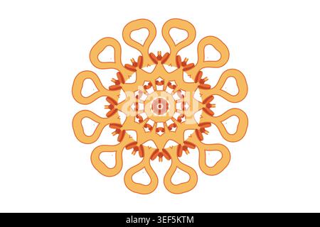 Detailed Mandala Circular Symmetrical BW Illustration Stock Vector