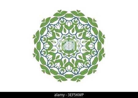 Monochrome Mandala Symmetrical Circular Pattern Art Stock Vector