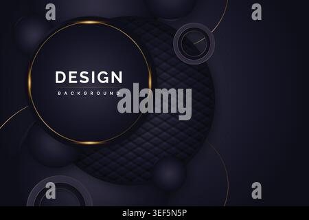 gray color ellipse with gold color background design Stock Vector