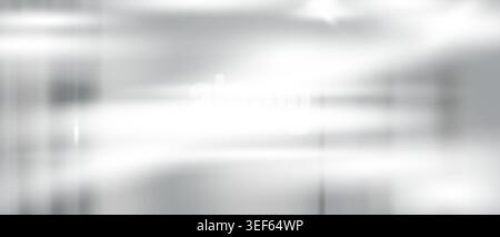 Silver metal surface with mirror-like reflections and chrome gradient. Shiny foil texture creates glossy steel background with smooth platinum sheen Stock Vector