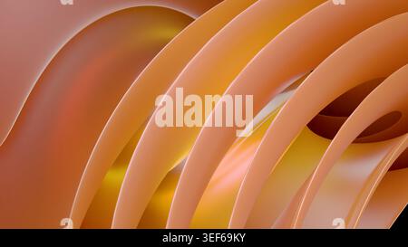 Vibrant purple glass torus with glowing edges on a dark abstract background. Sophisticated 3D render showcasing smooth transparency and creative digit Stock Photo