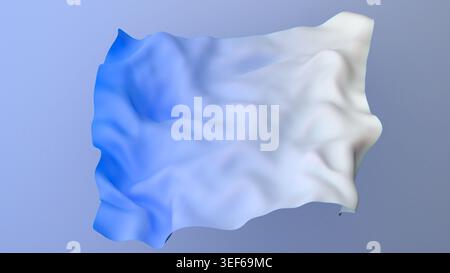 Soft rippling fabric texture with a beautiful blue and white color transition. Elegant abstract background showcasing smooth folds and delicate light Stock Photo