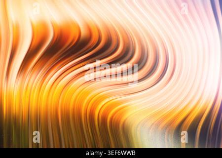 Bright glowing abstract background with smooth wavy flowing light trails in warm orange and yellow tones Stock Photo
