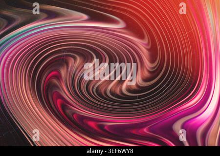Deep red and pink fluid distortion abstract background with grunge noise effect Stock Photo