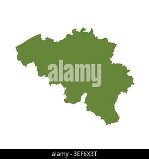 Map of Belgium, sign silhouette. World Map Globe. Vector Illustration isolated on transparent background. Europe continent Stock Vector