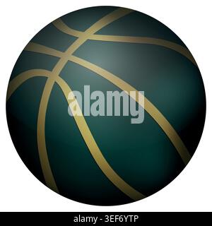 Basketball ball isolated on white background. Simple round logo. Basketball banner, poster template. Vector illustration Stock Vector