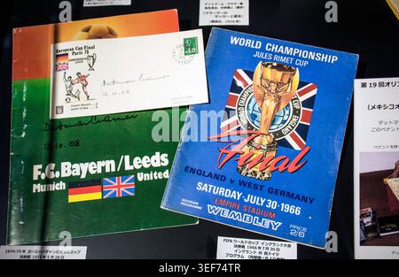 Historical document, booklet of FIFA World Cup Final 1966 (Empire Stadium Wembley) and 1974 Stock Photo