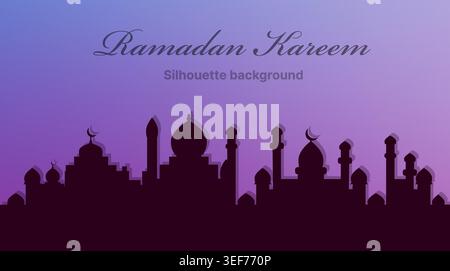 Silhouette of Arabic architecture featuring a mosque roof Stock Vector