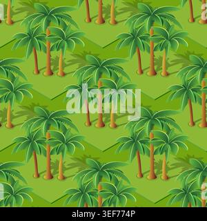 Seamless natural forest with trees park Repeating Tile Stock Vector