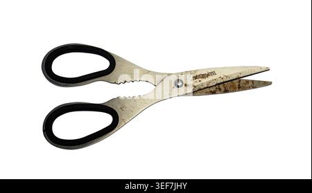 Vintage Style Multi-Purpose Kitchen Shears Isolated on Transparent Background Stock Photo