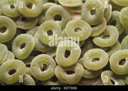 Candy shaped like rings on a surface Stock Photo