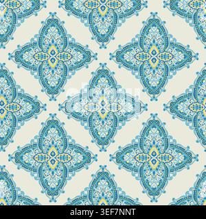 Light Bohemian Floral Paisley Medallion Design Stock Vector