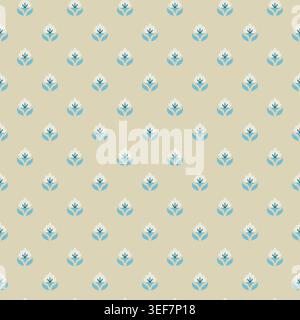 Minimalist Geometric Tiny Floral Motif Stock Vector