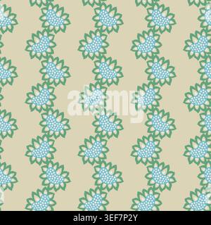 Vertical Blue Green Floral Vine Stock Vector