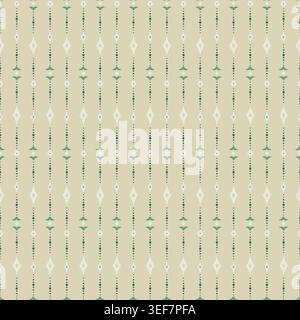 Light Beige Geometric Floral Stripes Stock Vector