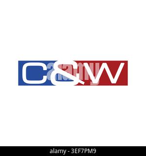 Professional and modern initial letter CW icon. Minimalist geometric monogram design for corporate identity, tech startups, and luxury branding Stock Vector