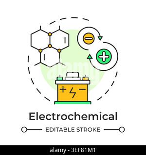 Electrochemical multi color concept icon Stock Vector