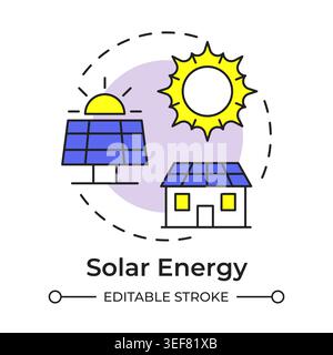 Solar energy multi color concept icon Stock Vector