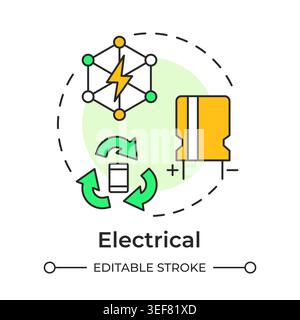 Electrical multi color concept icon Stock Vector